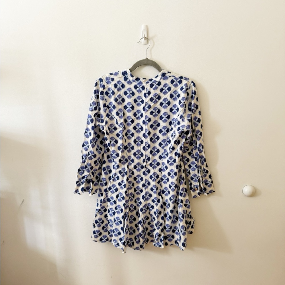 Zara Indigo and White Geometric dress - Picture 3 of 3